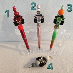 Jeep Themed Beaded Pens BLACK INK And KEYCHAIN